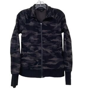 Athleta Triumph Black Camo Full Zip Hoodie Sz XS